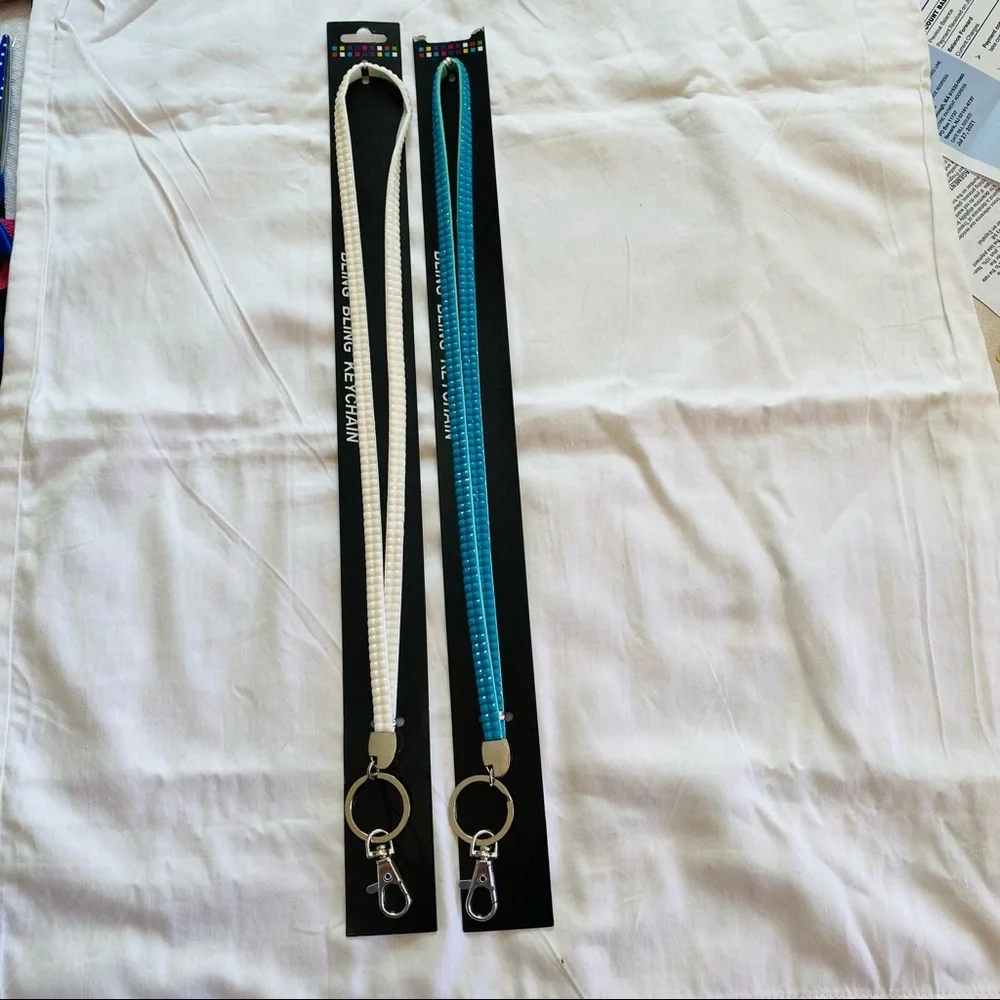 Lanyards Turquoise and White. Set of 2!